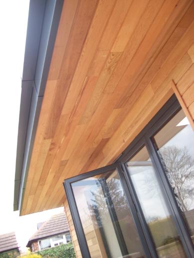 Projecting Canopy of a Modern Extension By Designqube in Louth, Lincolnshire